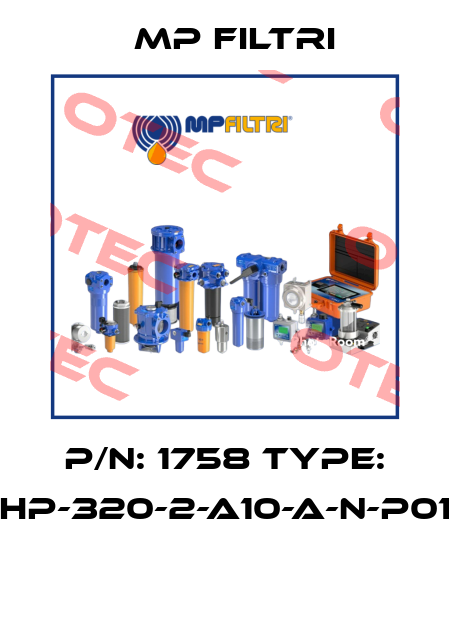 P/N: 1758 Type: HP-320-2-A10-A-N-P01  MP Filtri