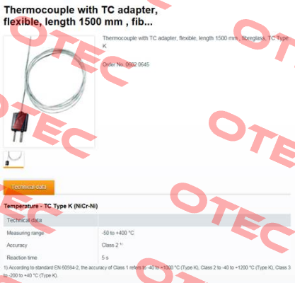 Thermocouple with TC adapter (0602 0645)  Testo