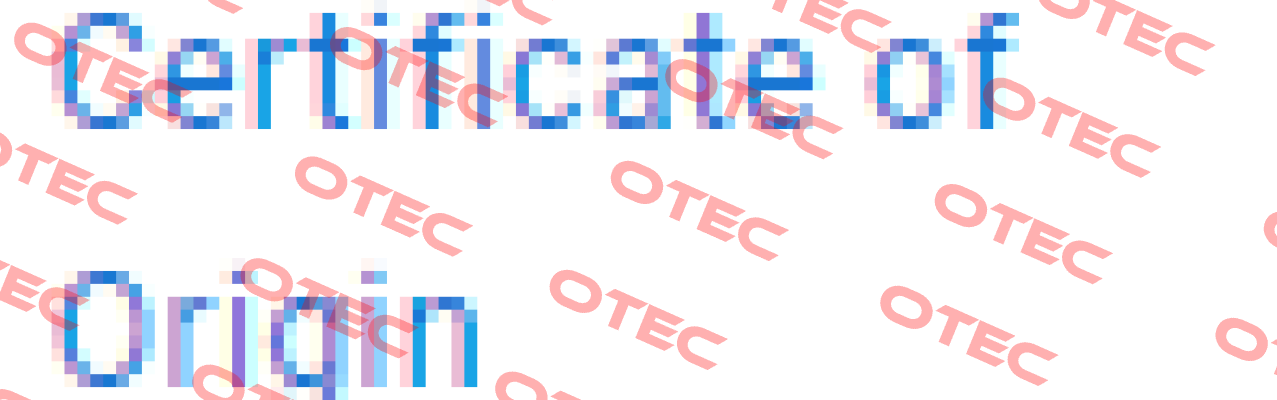 Certificate of Origin End Armaturen