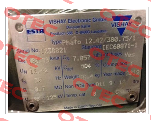 Phafo 12.42/380.75/1 Vishay