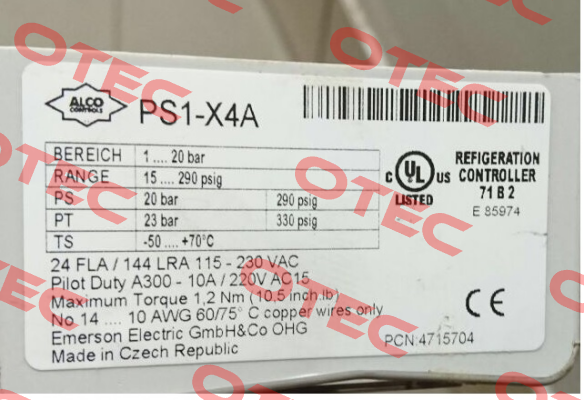 PS1-X4A Alco