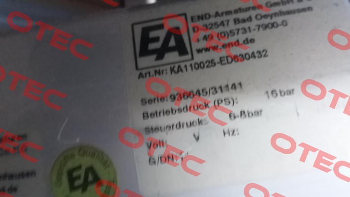 KA110025-ED630432  End Armaturen