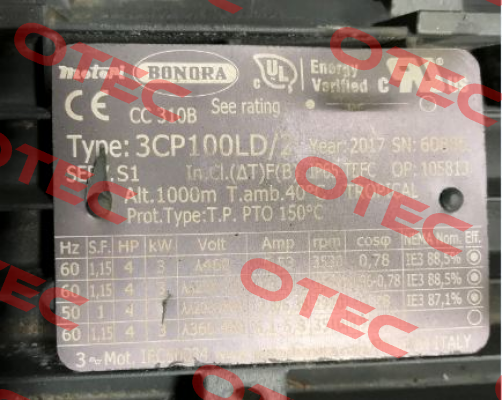 3CP100LD/2 obsolete, replacement 4050+0082 Bonora