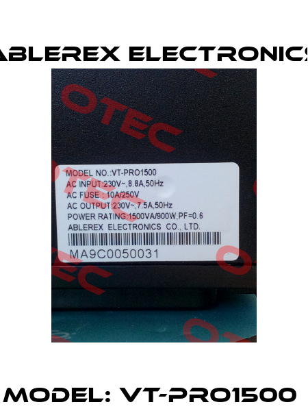 Model: VT-PRO1500  Ablerex Electronics