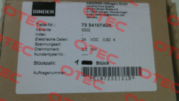 73 34107A00 -0002 Binder