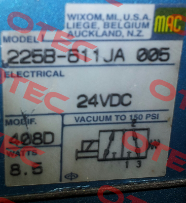225B-611JA/2840 (005+408D) (MAC822133) МAC Valves